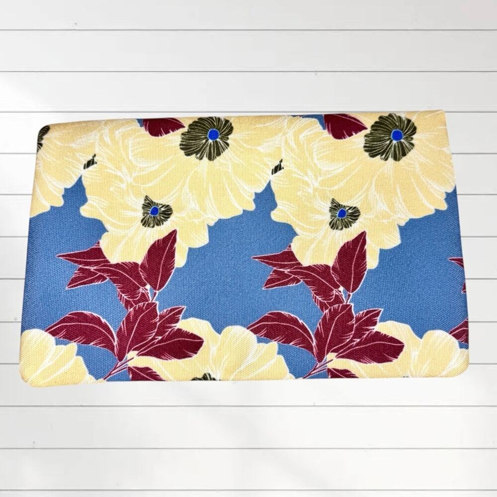 Rachel Pally Clutch Bag Floral Zip Foldable Canvas Vegan Leather Makeup Pouch